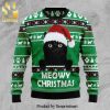 Meowy Catmas Christmas Grumpy Cat Knitted Ugly Christmas Sweater