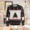 Meow Meow Black Cat Knitted Ugly Christmas Sweater