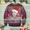 Merry Christmas Albert Einstein Santa Knitted Ugly Christmas Sweater