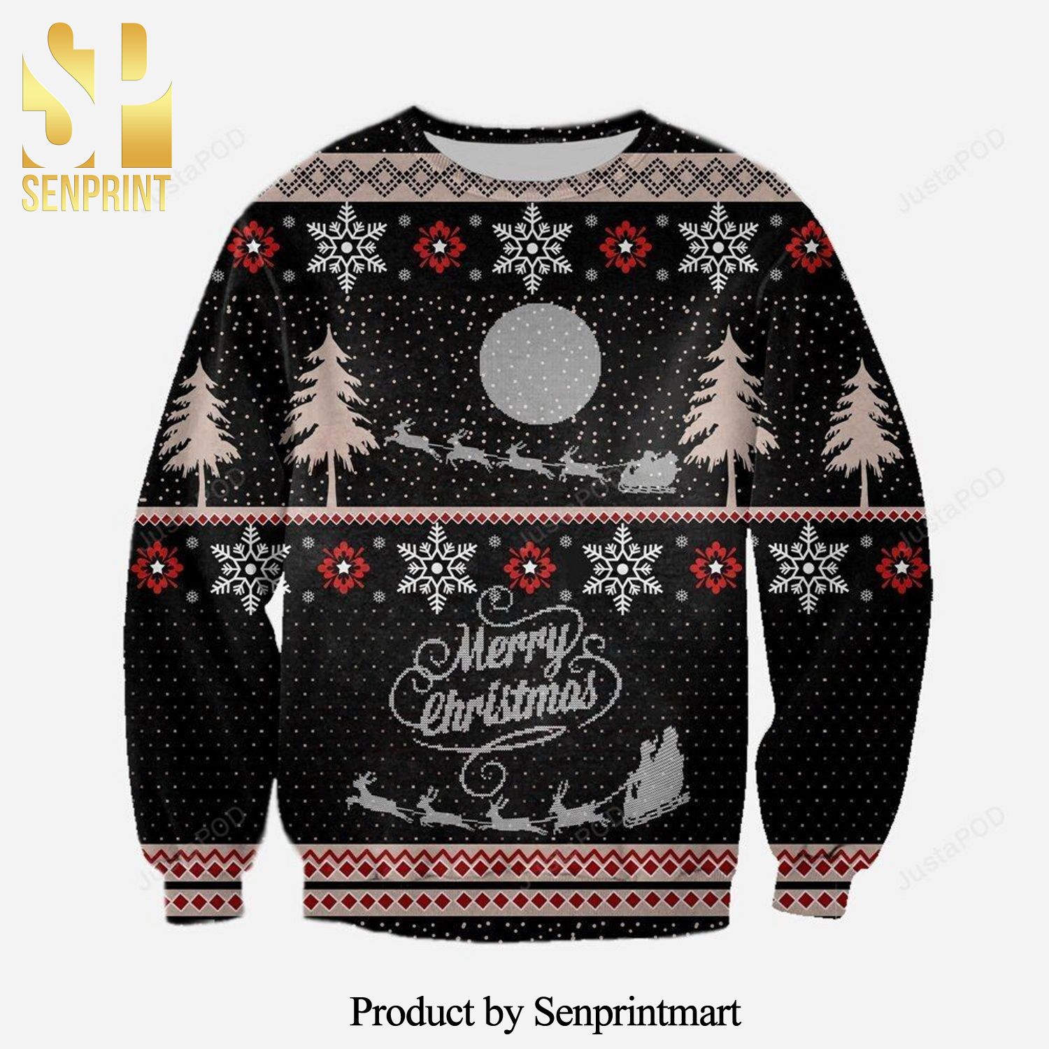 Merry Christmas Knitted Ugly Christmas Sweater