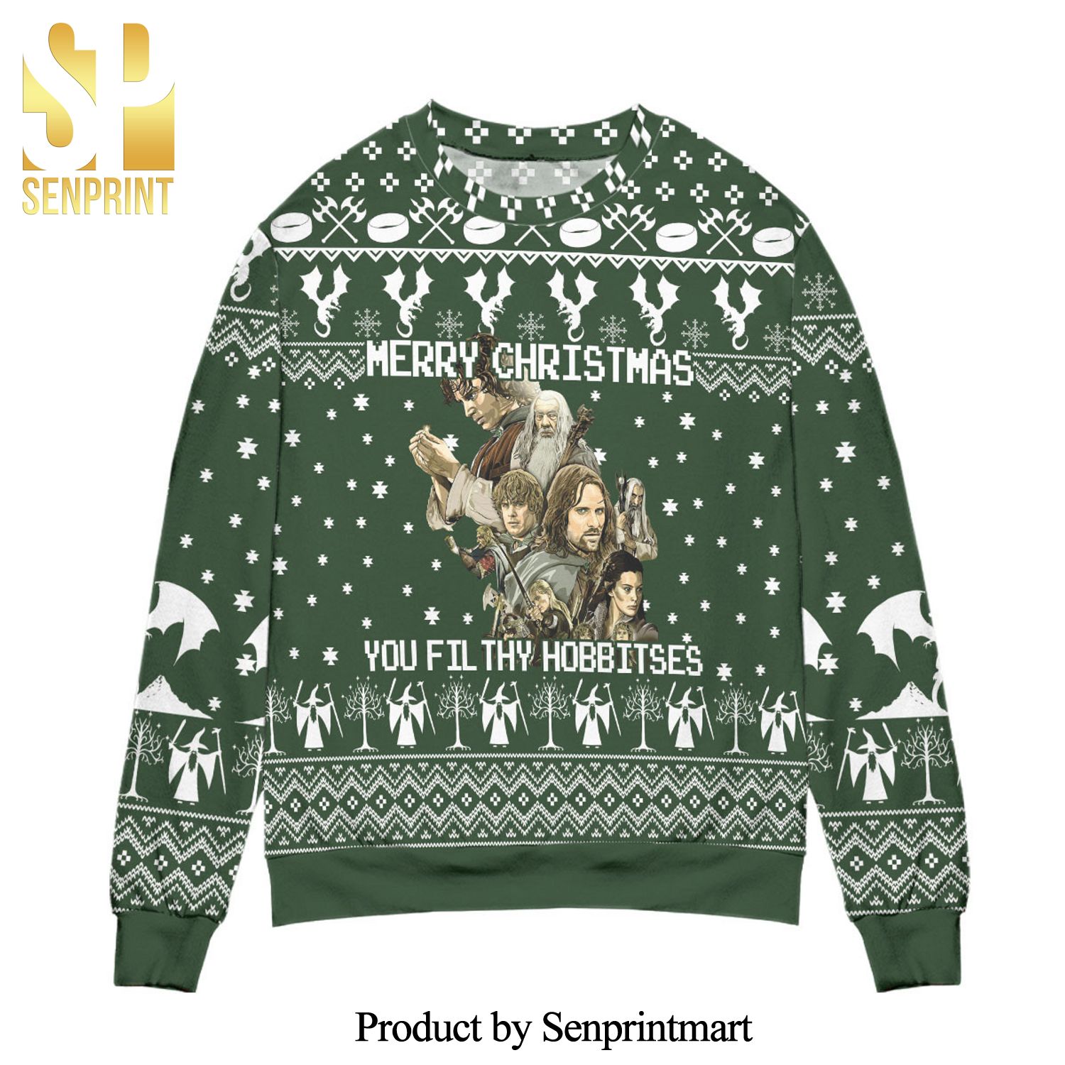 Merry Christmas You Filthy Hobbitses Knitted Ugly Christmas Sweater