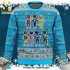 Mighty Morphin Power Rangers Green Snow Flake Knitted Ugly Christmas Sweater