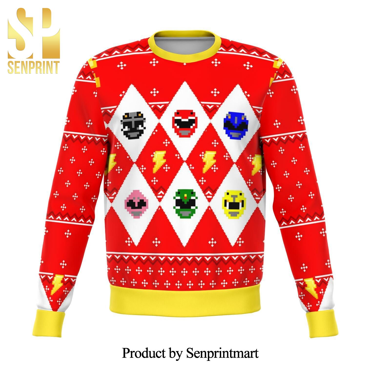 Mighty Morphin Power Rangers Premium Knitted Ugly Christmas Sweater