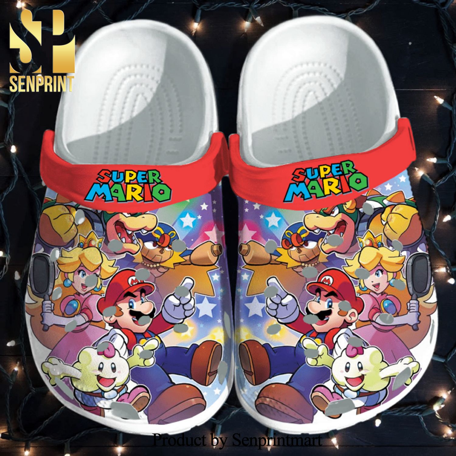 Copy Of Super Mario Bros Rubber Crocs Crocband Adult Clogs