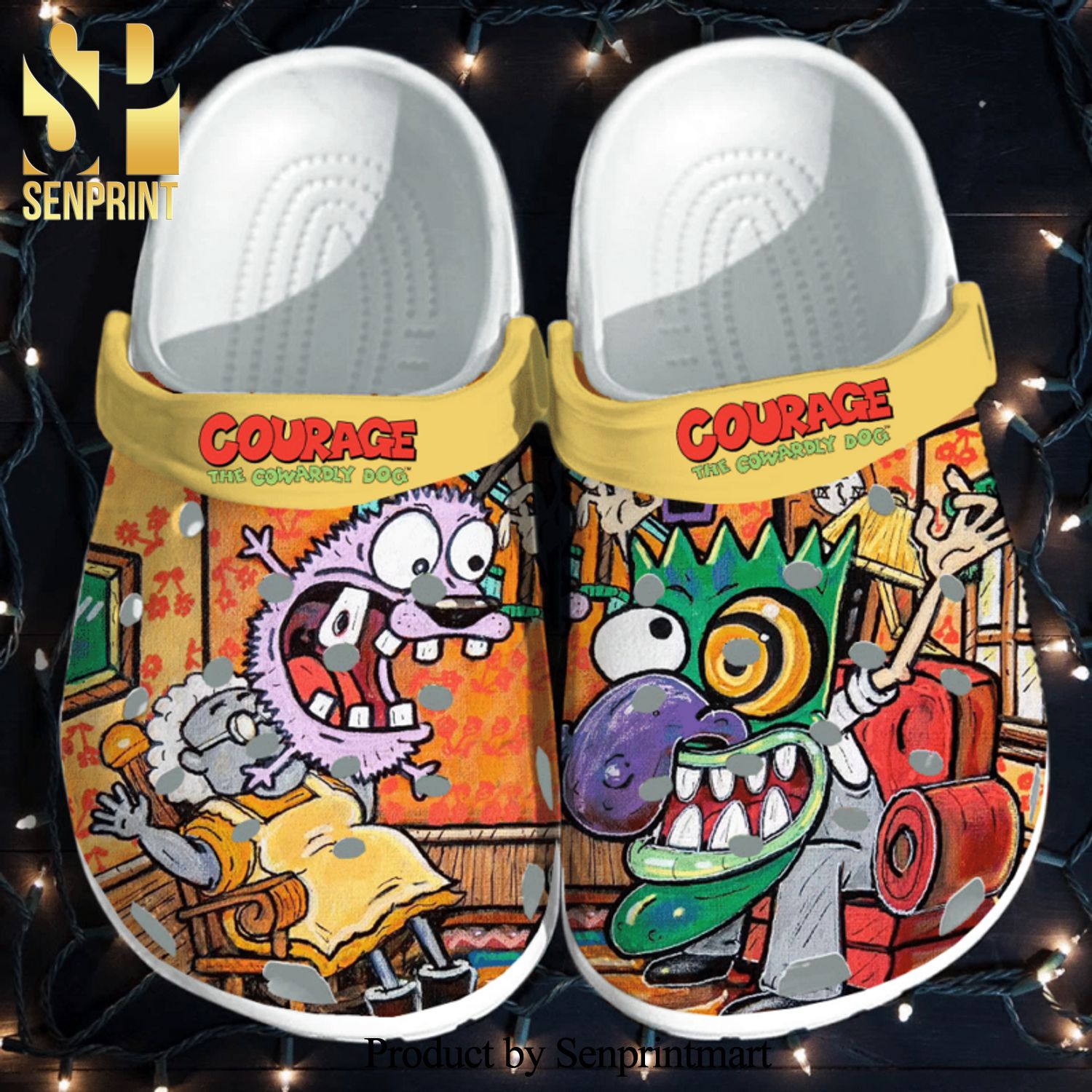 Courage The Cowardly Dog Full Printing Crocs Unisex Crocband Clogs