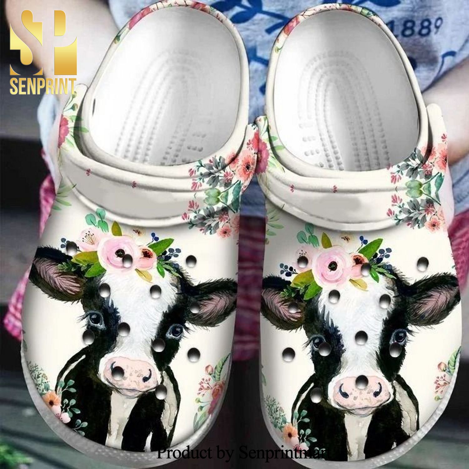 Cow Flowers For Lover Rubber Crocband Crocs