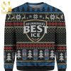 Milwaukee’s Best Ice Beer Snowflake Pattern Knitted Ugly Christmas Sweater – Black