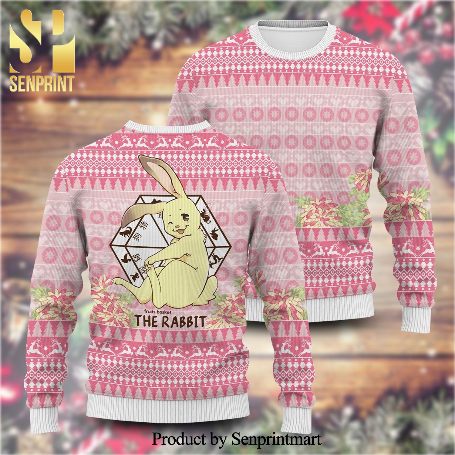 Momiji Sohma The Rabbit Of The Zodiac Fruits Basket Manga Anime Knitted Ugly Christmas Sweater