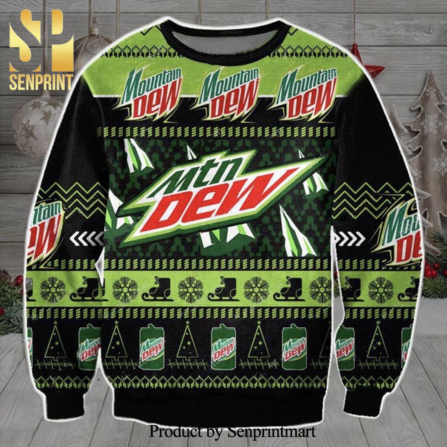 Mountain Dew Knitted Ugly Christmas Sweater