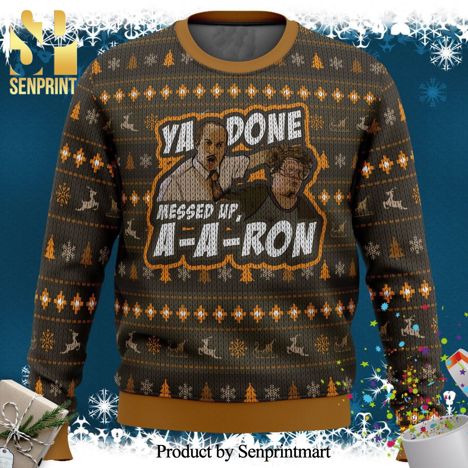 Mr Garvey Wendell Key And Peele Ya Done Messed Up Aaron Knitted Ugly Christmas Sweater