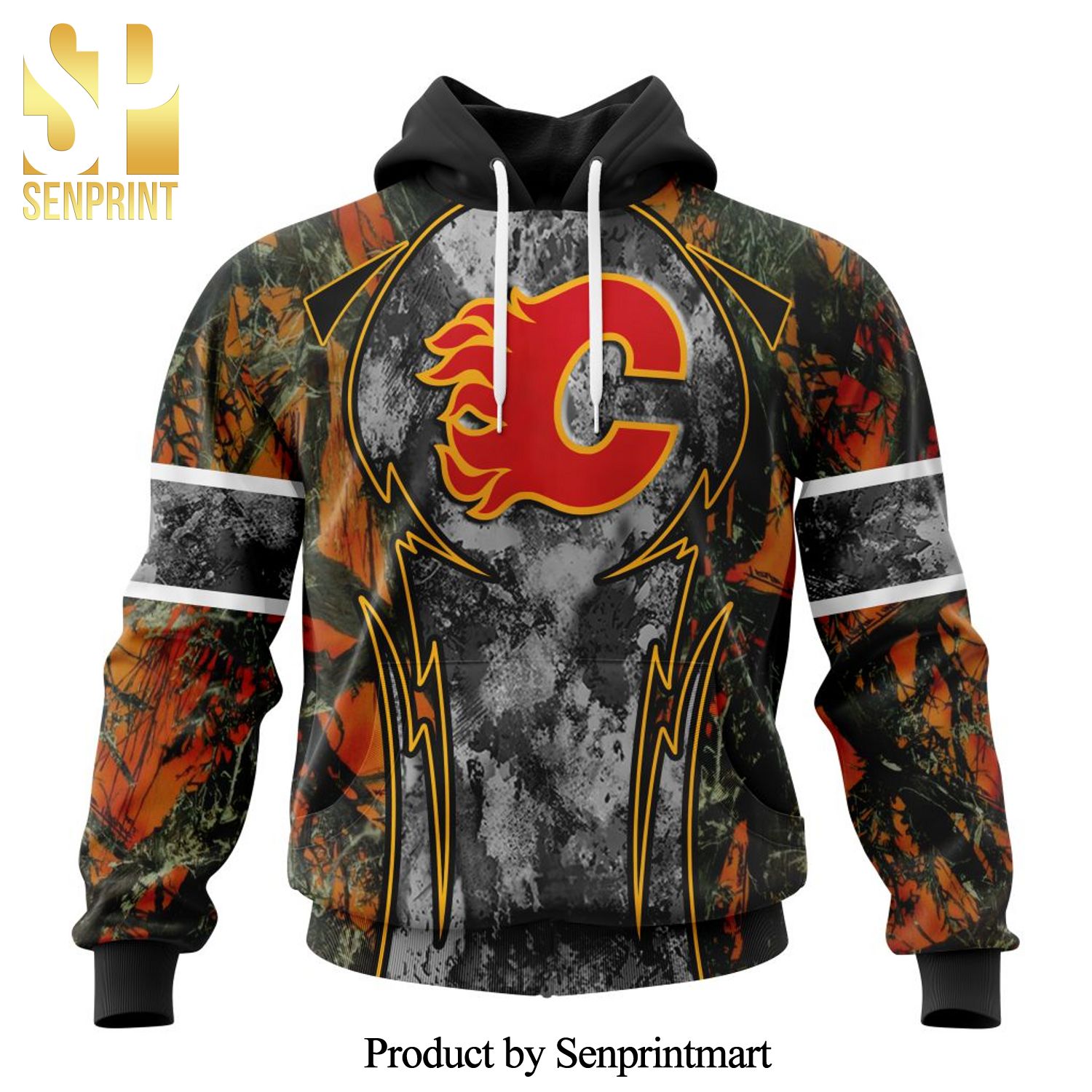 NHL Calgary Flames Version Camo Concepts For Hungting In Forest All Over Printed Shirt