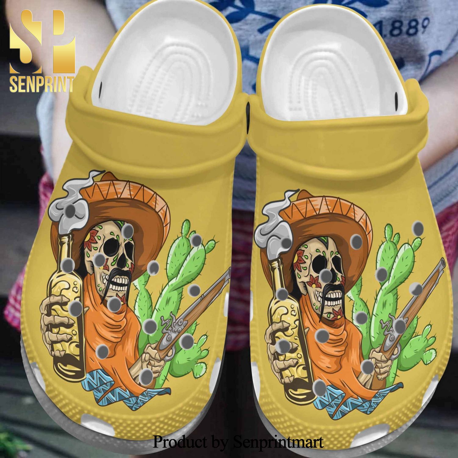 Cowboys In Desert Cartoon Gift For Lover Street Style Crocs Sandals