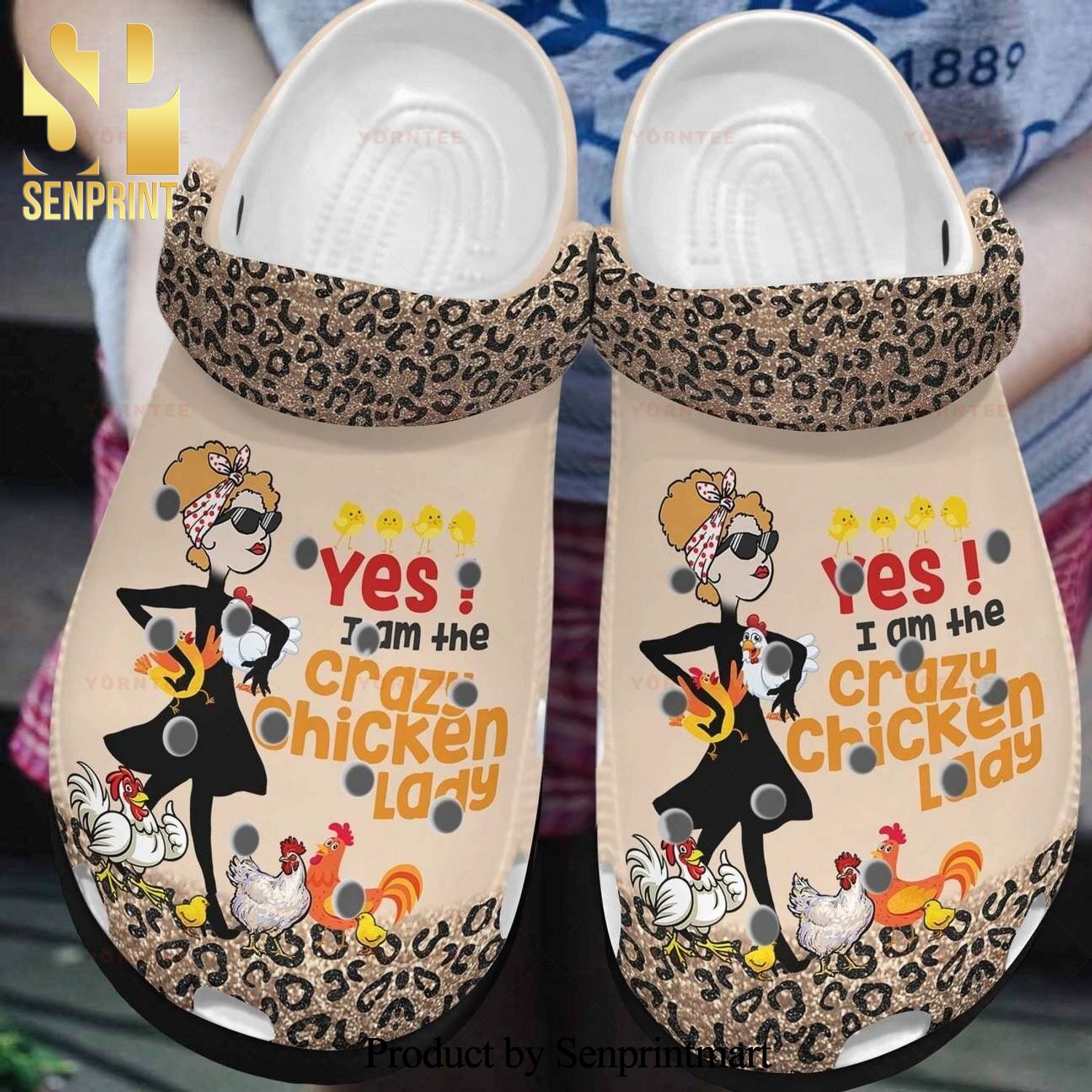 Crazy Chicken Lady 6 Gift For Lover 3D Crocs Crocband