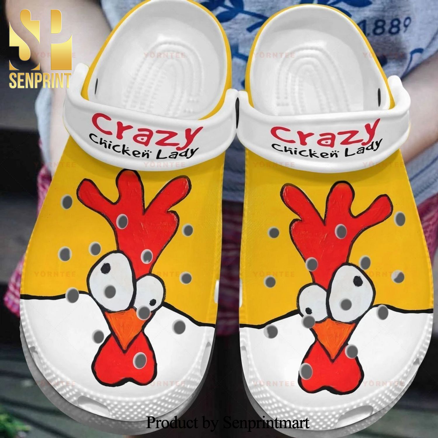 Crazy Chicken Lady 9 Gift For Lover Rubber Crocs Sandals