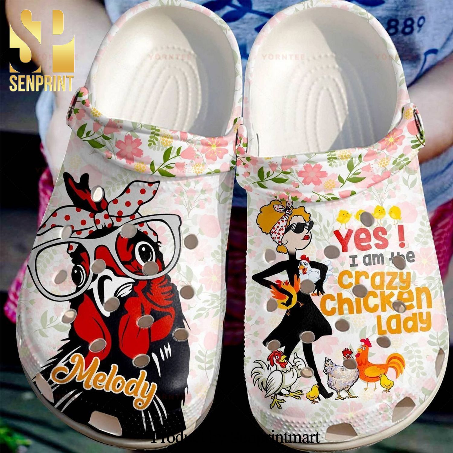 Crazy Chicken Lady Gift For Lover New Outfit Crocs Unisex Crocband Clogs