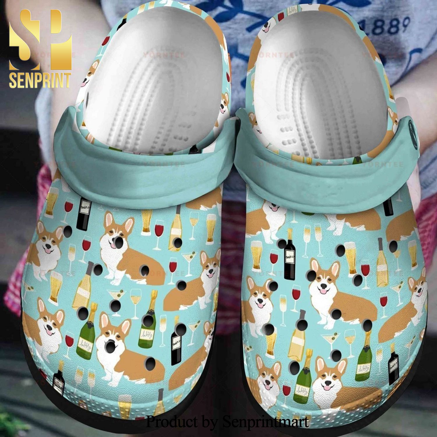 Crocs Corgi Alcohol Fashion Gift For Lover Full Printed Crocs Classic