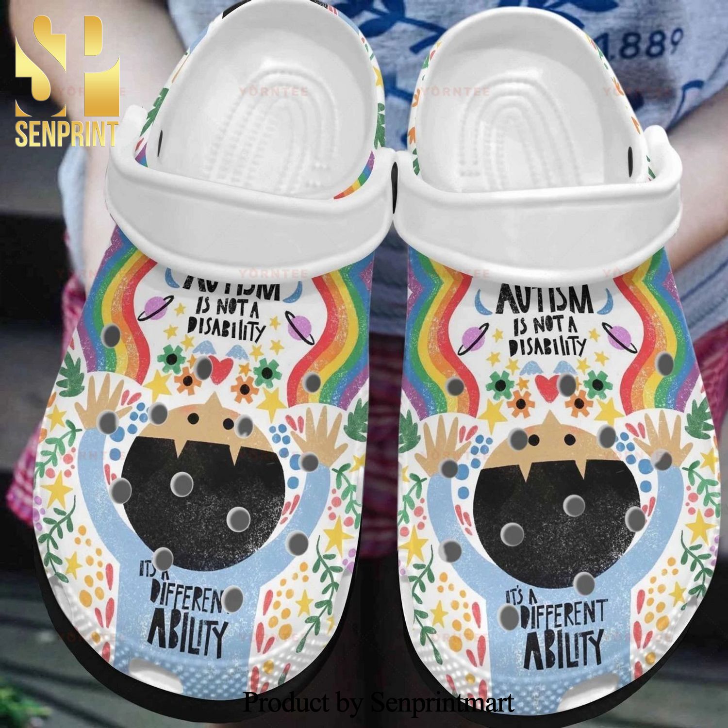 Custom Name Autism Different Ability Gift For Lover 3D Crocs Sandals