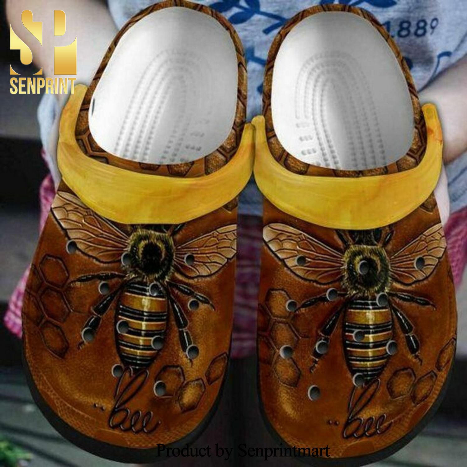 Custom Name Bee Hive 5 Gift For Lover Full Printing Classic Crocs Crocband Clog