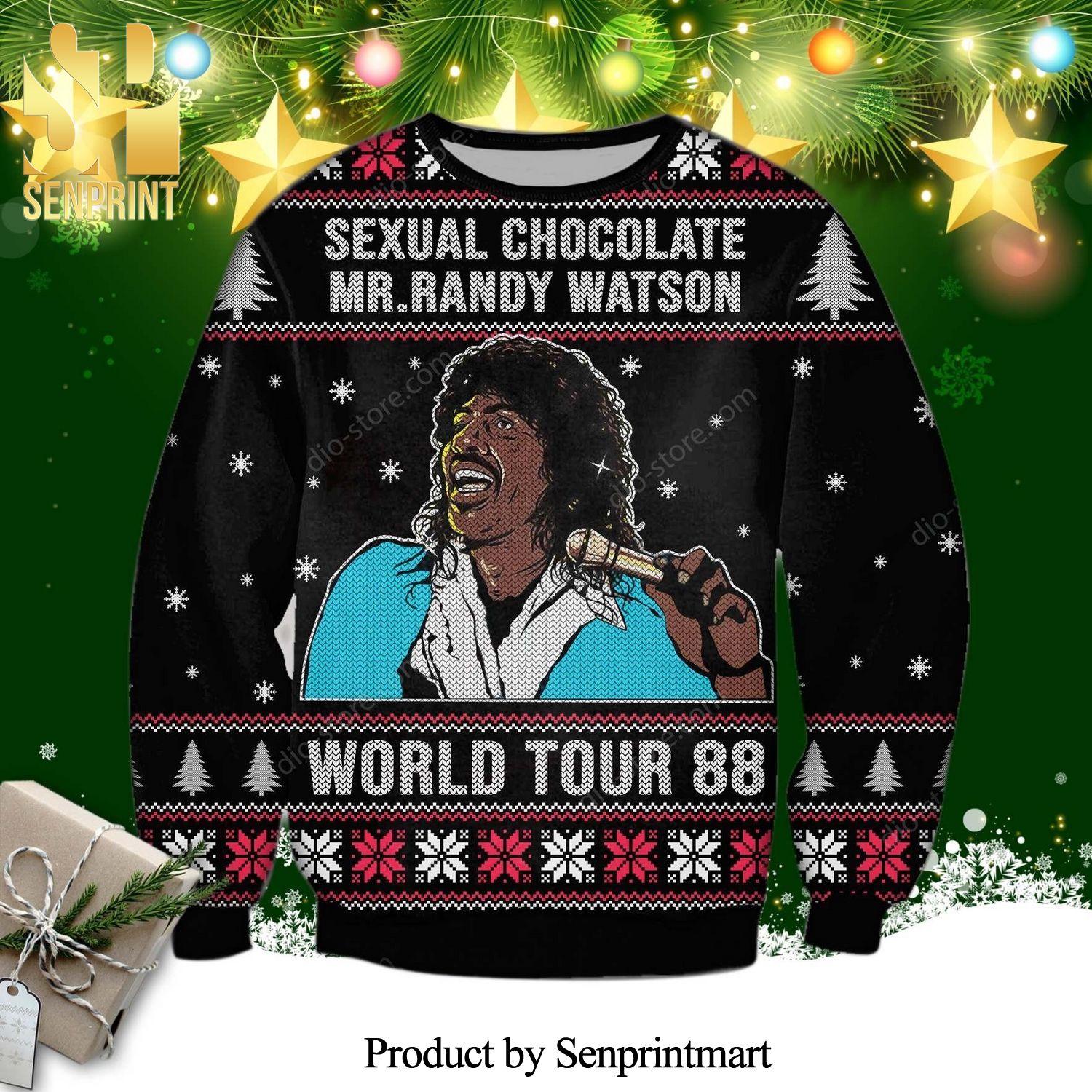 Mr Randy Watson Sexual Chocolate Knitted Ugly Christmas Sweater