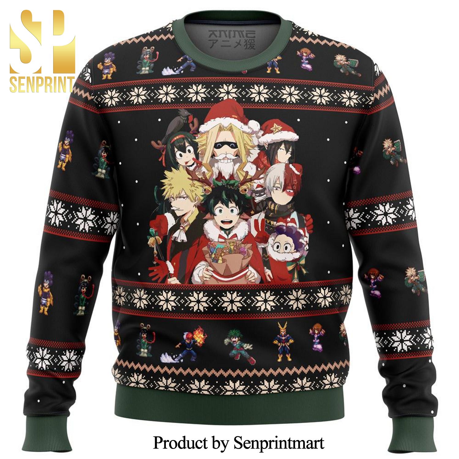 My Hero Academia Boku No Holiday Premium Knitted Ugly Christmas Sweater