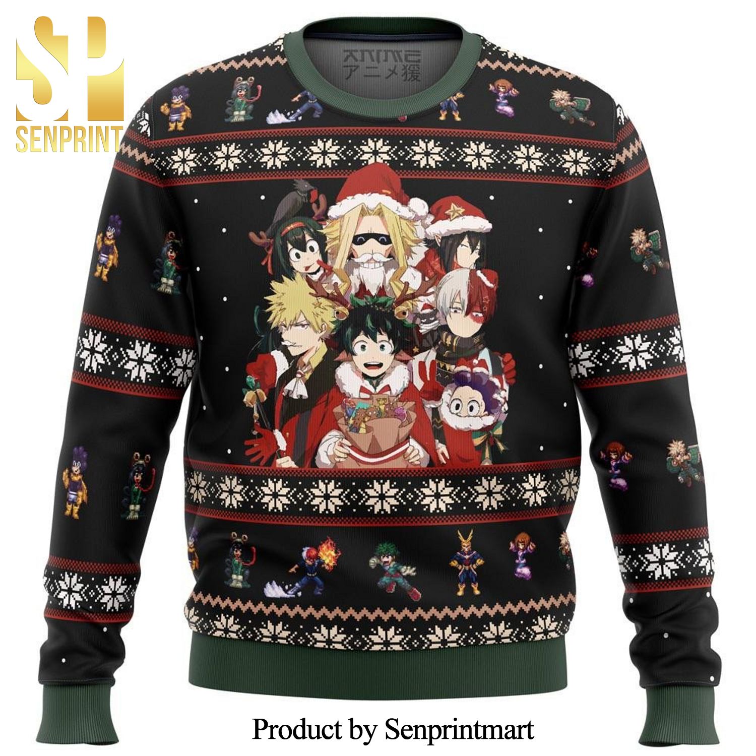 My Hero Academia Boku No Holiday Premium Manga Anime Knitted Ugly Christmas Sweater