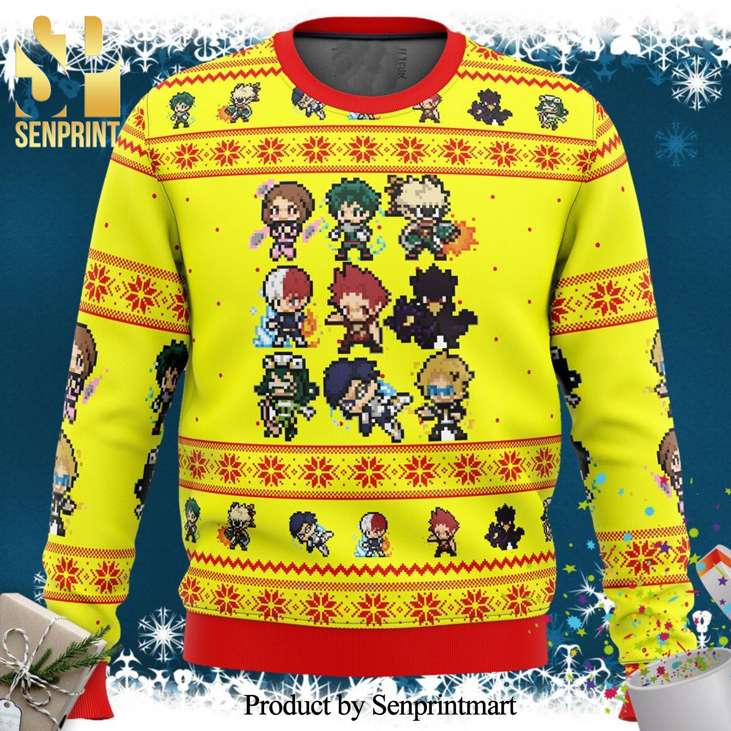 My Hero Academia Boku No Students Manga Anime Knitted Ugly Christmas Sweater