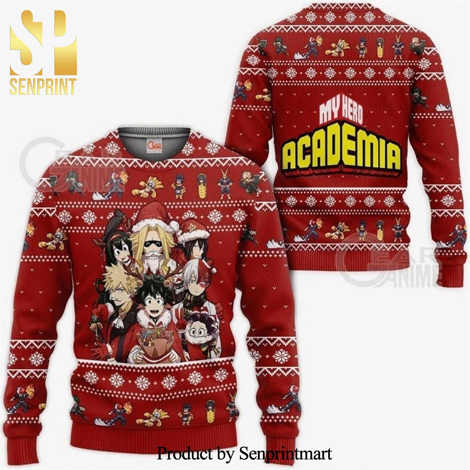 My Hero Academia Characters Manga Anime Wool Knitted Ugly Christmas Sweater