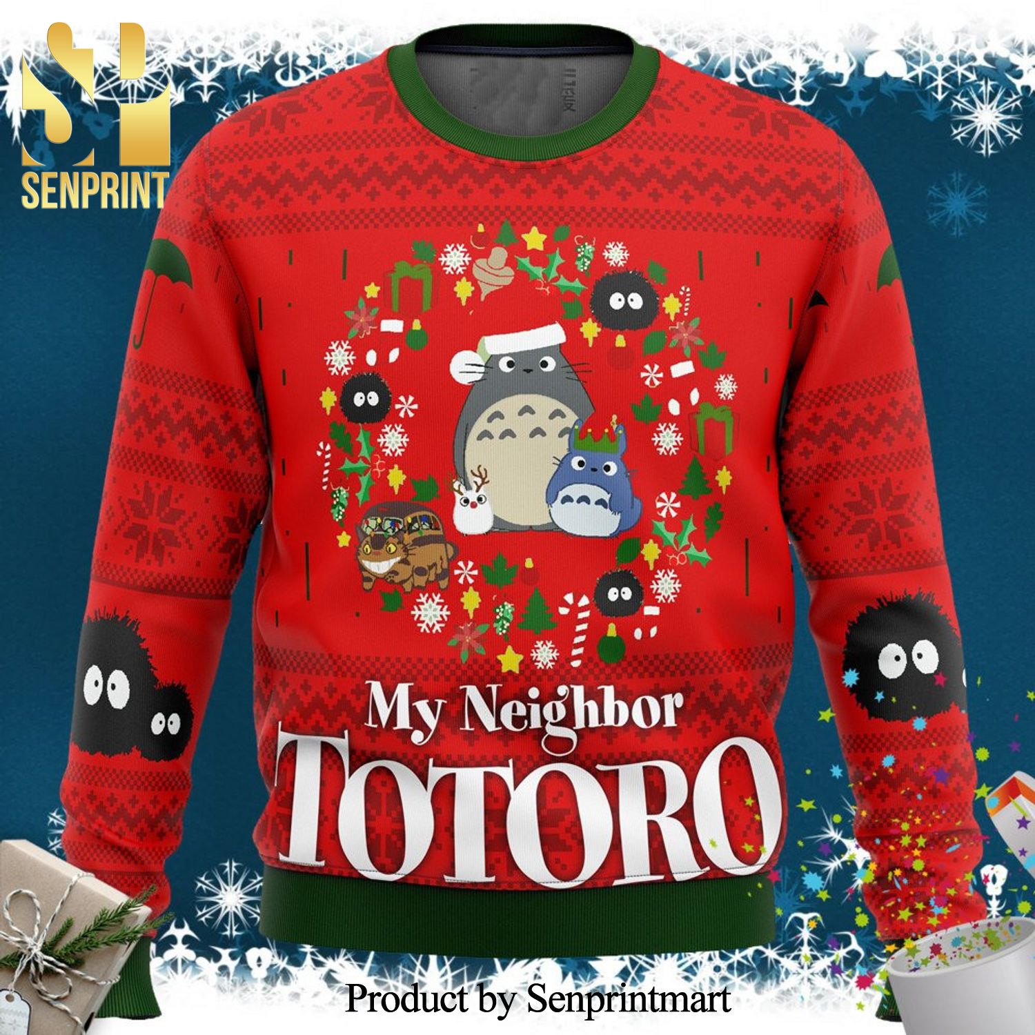 My Neighbor Totoro Anime Manga Knitted Ugly Christmas Sweater