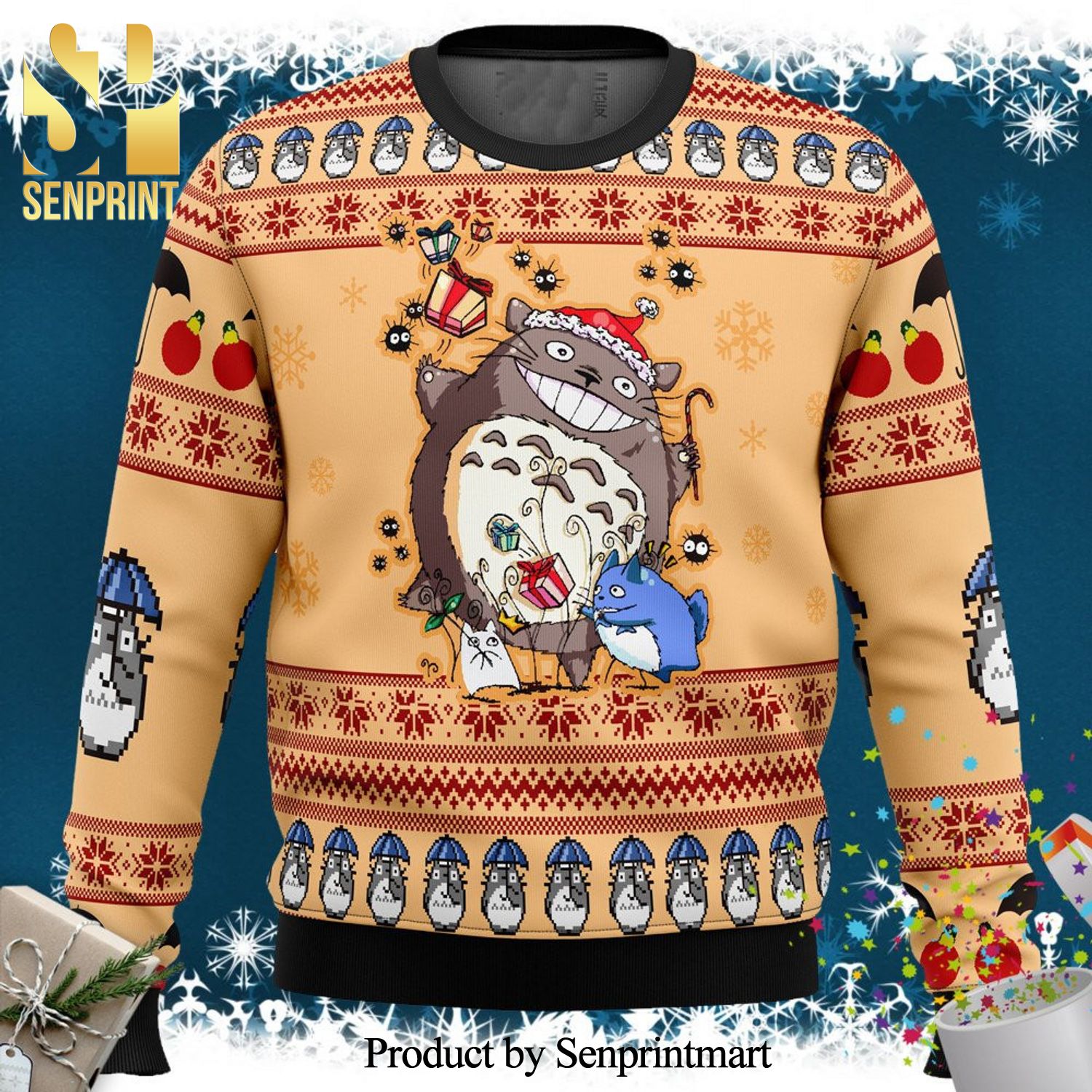 My Neighbor Totoro Knitted Ugly Christmas Sweater