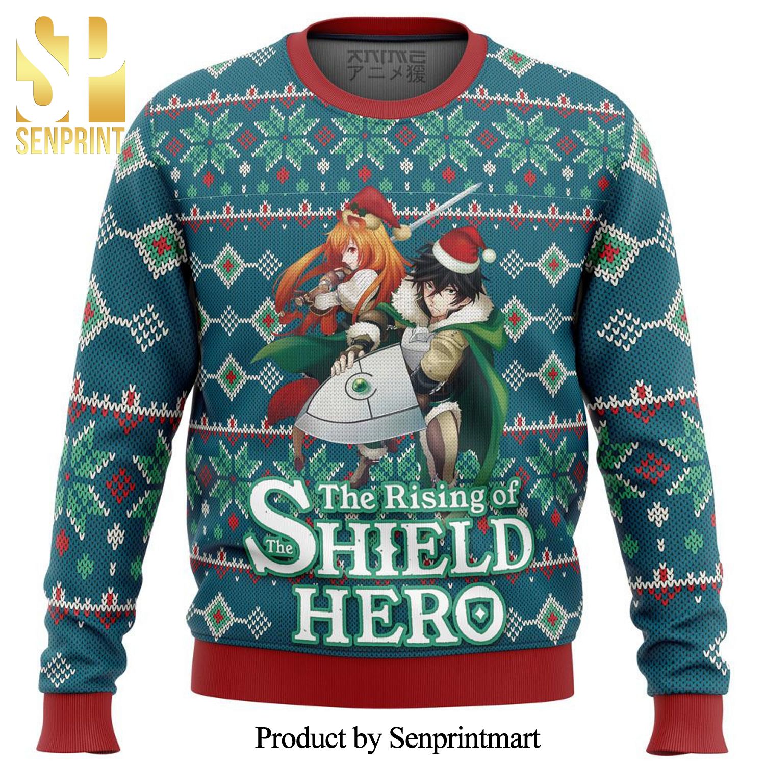 Naofumi And Raphtalia Rising Of The Shield Hero Alt Manga Anime Knitted Ugly Christmas Sweater