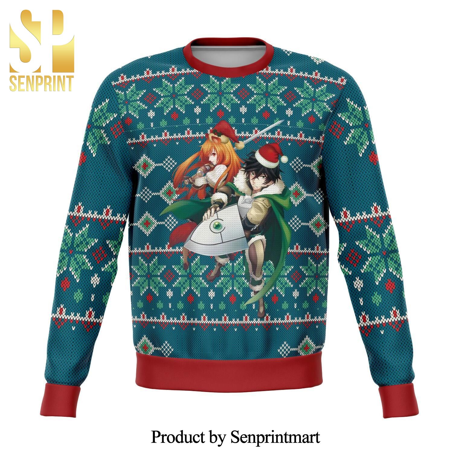 Naofumi Iwatani Raphtalia The Rising Of The Shield Hero Knitted Ugly Christmas Sweater