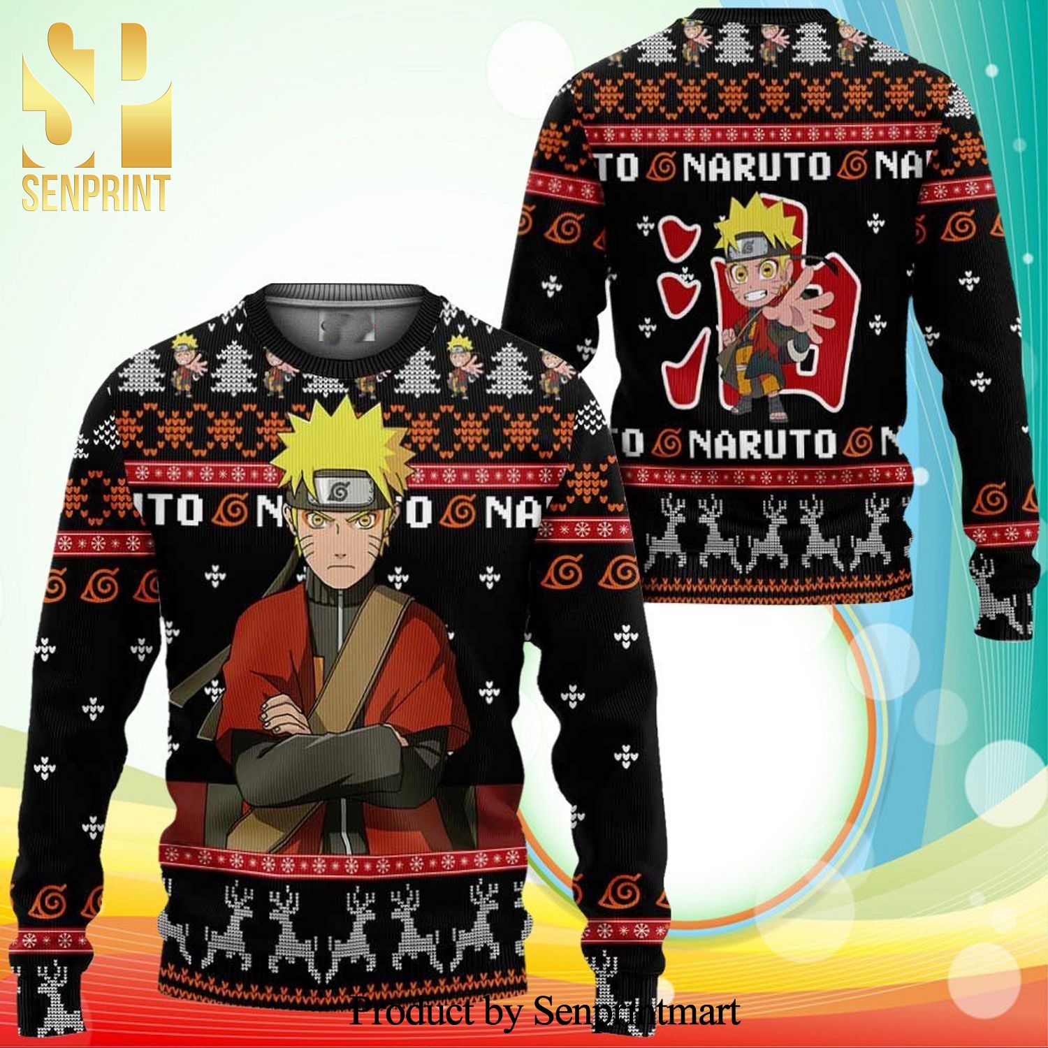 Naruto Sage Mode Anime Knitted Ugly Christmas Sweater