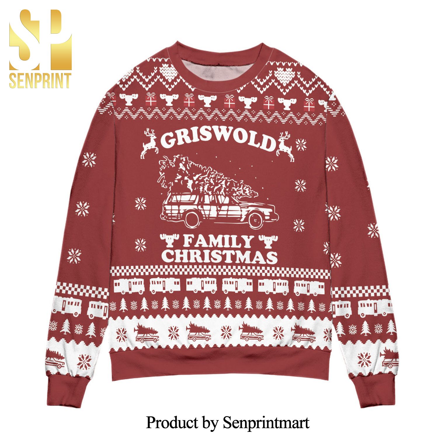 National Lampoon’s Christmas Vacation Griswold Family Knitted Ugly Christmas Sweater – Red