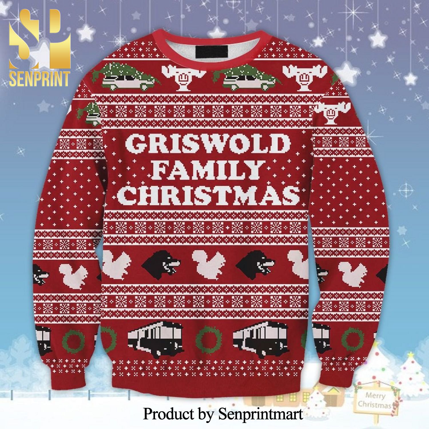 National Lampoon’s Vacation Griswold Family Knitted Ugly Christmas Sweater