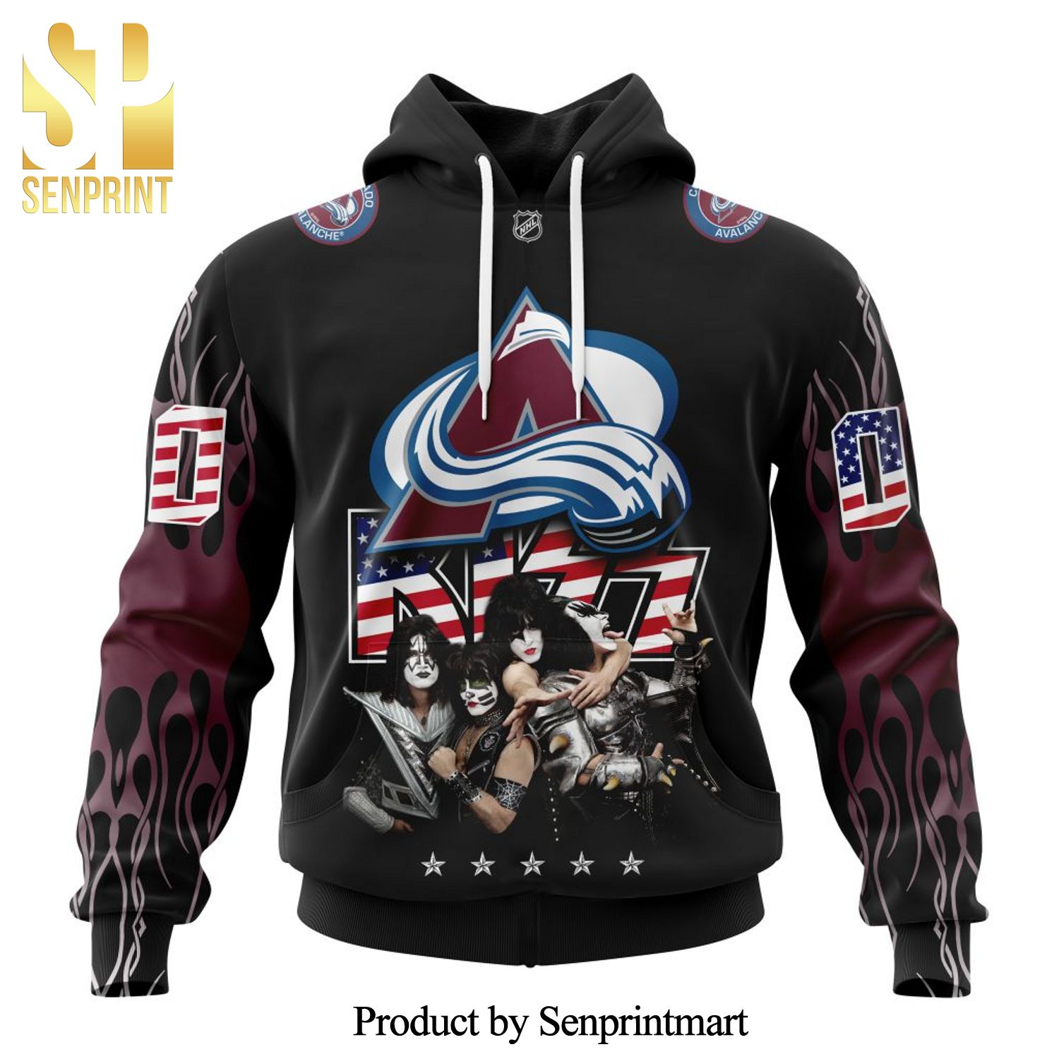 NHL Colorado Avalanche X Kiss For Sport Fans All Over Printed Shirt