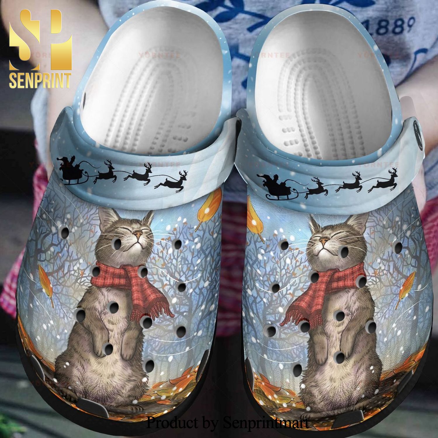 Custom Name Cat And Winter Gift For Lover Crocs Sandals