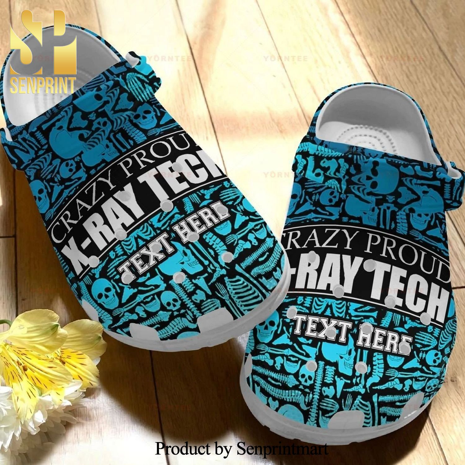 Custom Name Crazy A Proud X-Ray Tech Gift For Lover New Outfit Crocs Shoes