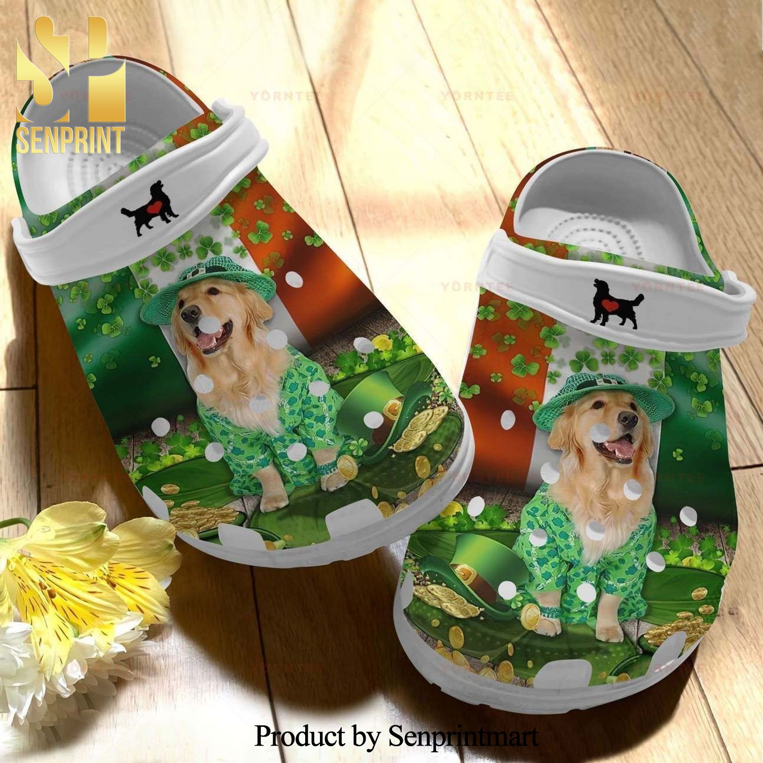 Custom Name Cute Golden Retriever 5 Gift For Lover Crocs Crocband In Unisex Adult Shoes