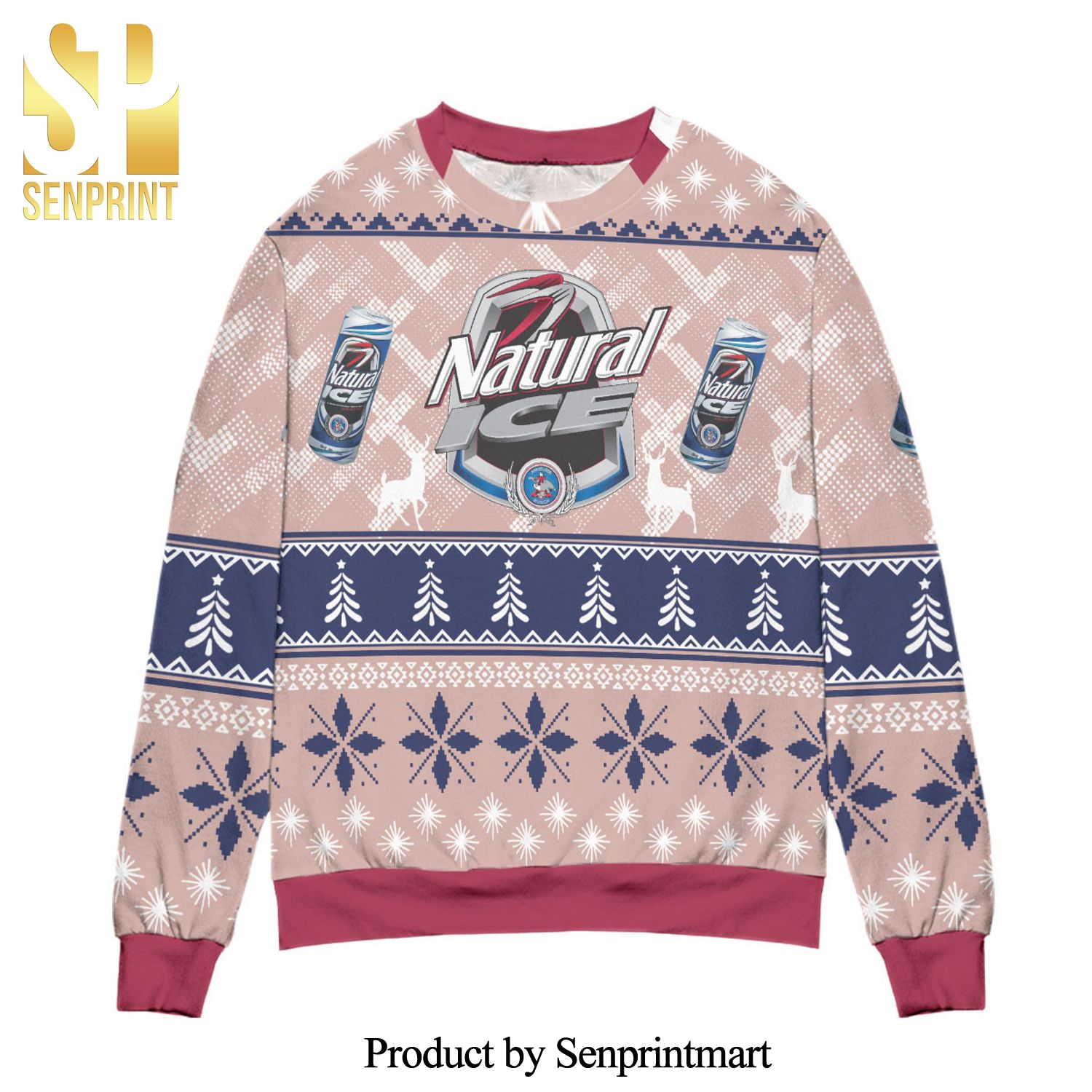 Natural Ice Beer Logo Knitted Ugly Christmas Sweater