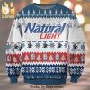 Natural Light Beer Christmas Pattern Knitted Ugly Christmas Sweater