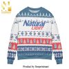 Natural Light Ice Beer Cans Natural Light Eagle Transparent Logo Knitted Ugly Christmas Sweater