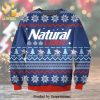 Natural Light Snowflakes Pattern Knitted Ugly Christmas Sweater – Blue