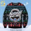 Natural Light Beer Christmas Pattern Knitted Ugly Christmas Sweater