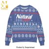 Natural Light Blue Knitted Ugly Christmas Sweater