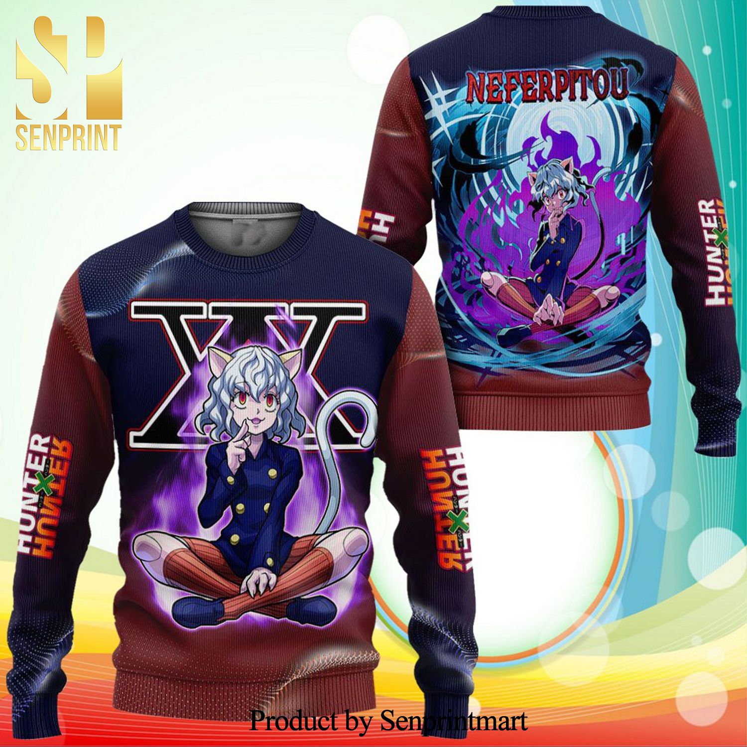 Neferpitou Hunter X Hunter Manga Anime Knitted Ugly Christmas Sweater