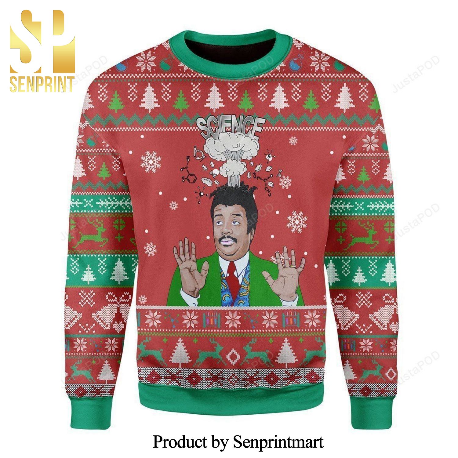 Neil Degrasse Tyson Science Big Bang Knitted Ugly Christmas Sweater