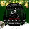 Neo The Matrix Resurrections Black Green Knitted Ugly Christmas Sweater