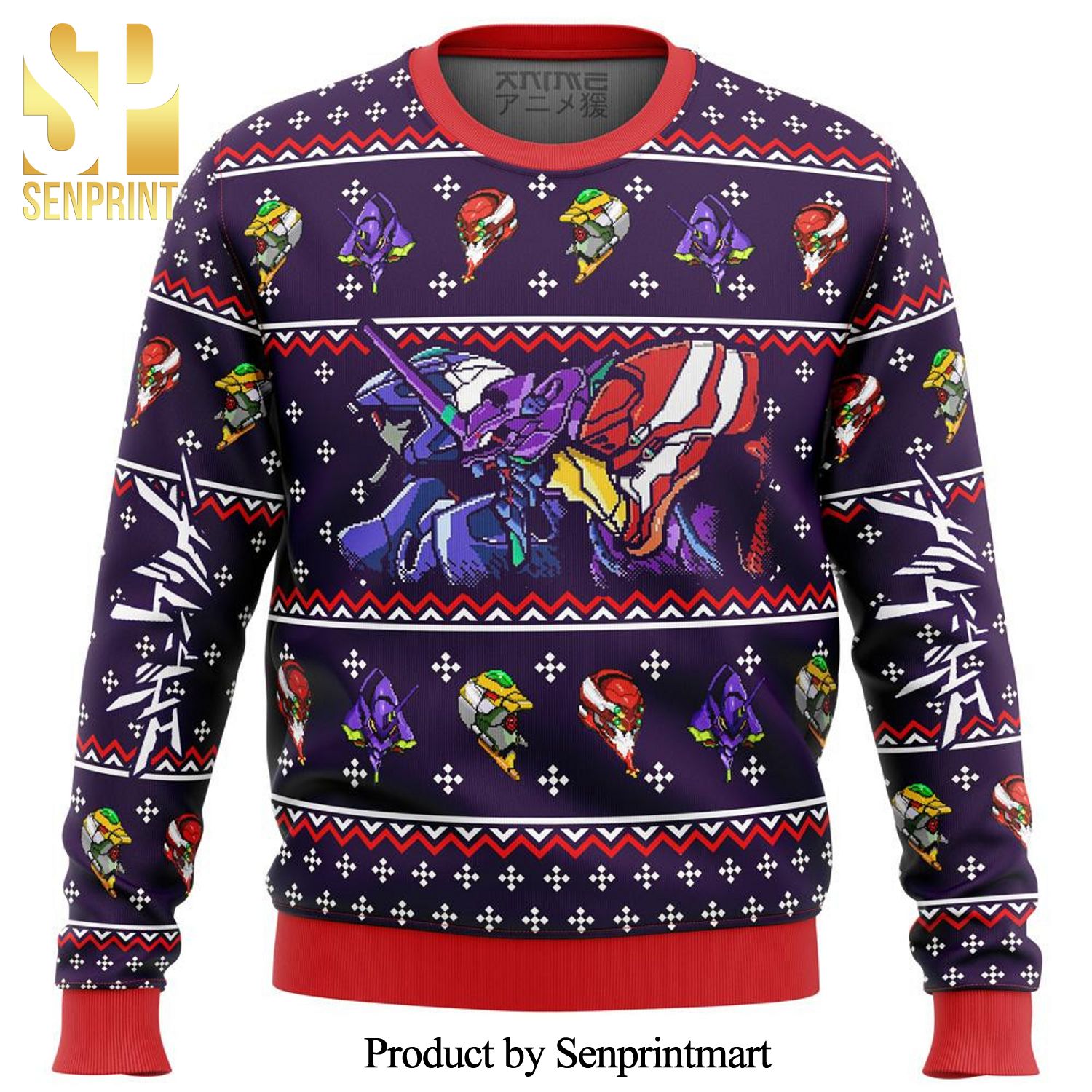 Neon Genesis Evangelion Evas Premium Knitted Ugly Christmas Sweater