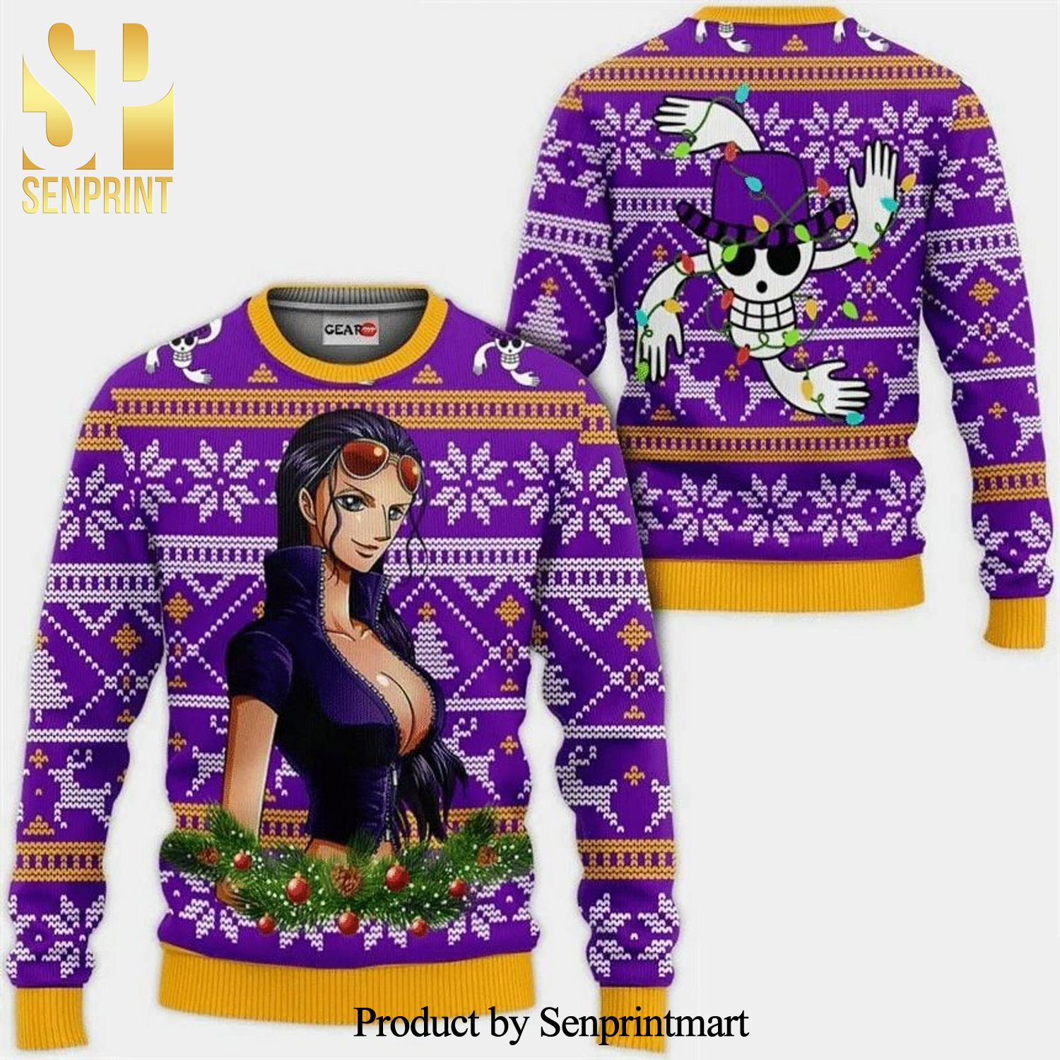 Nico Robin One Piece Anime Manga Knitted Ugly Christmas Sweater