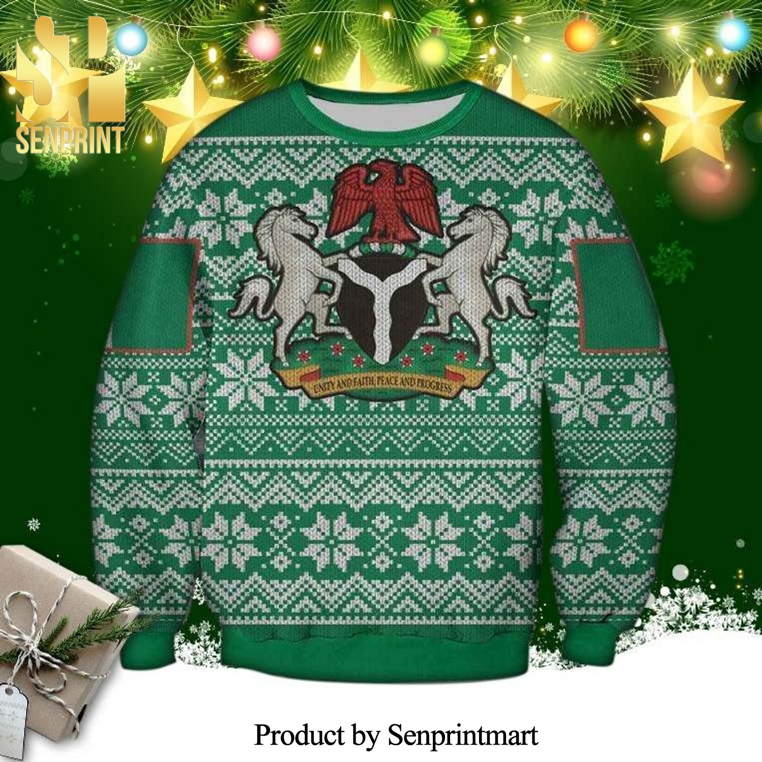 Nigeria Knitted Ugly Christmas Sweater